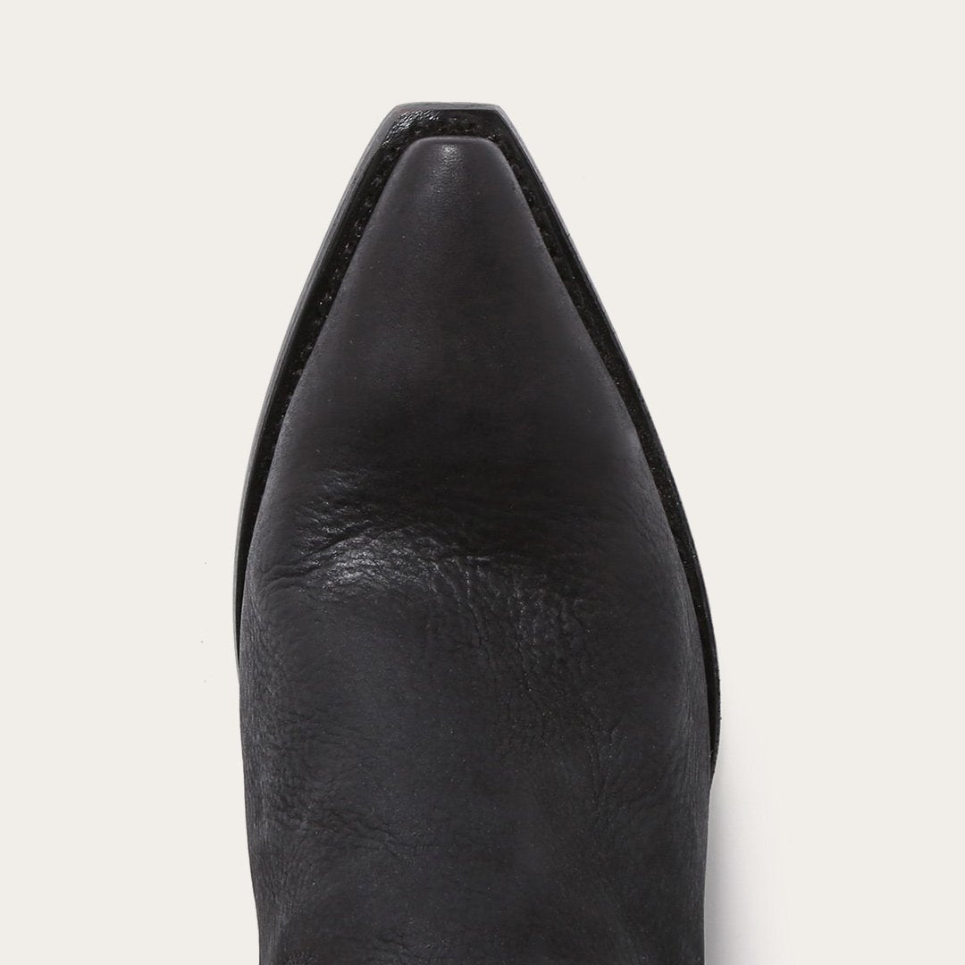 Glam Over-The-Knee Fringe Boot Black Leather Women Stetson Western