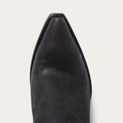 Glam Over-The-Knee Fringe Boot Black Leather Women Stetson Western