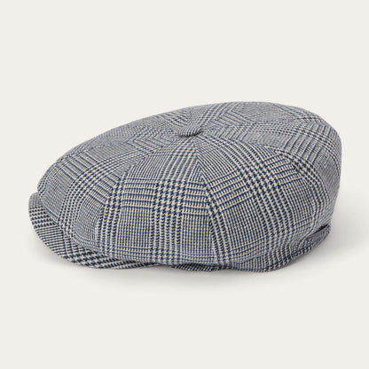Glen Check Silk/Cotton 8-Panel Cap Blue Check Men/Women Stetson Caps & Truckers