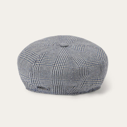 Glen Check Silk/Cotton 8-Panel Cap Blue Check Men/Women Stetson Caps & Truckers