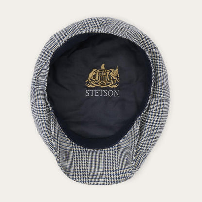 Glen Check Silk/Cotton 8-Panel Cap Blue Check Men/Women Stetson Caps & Truckers