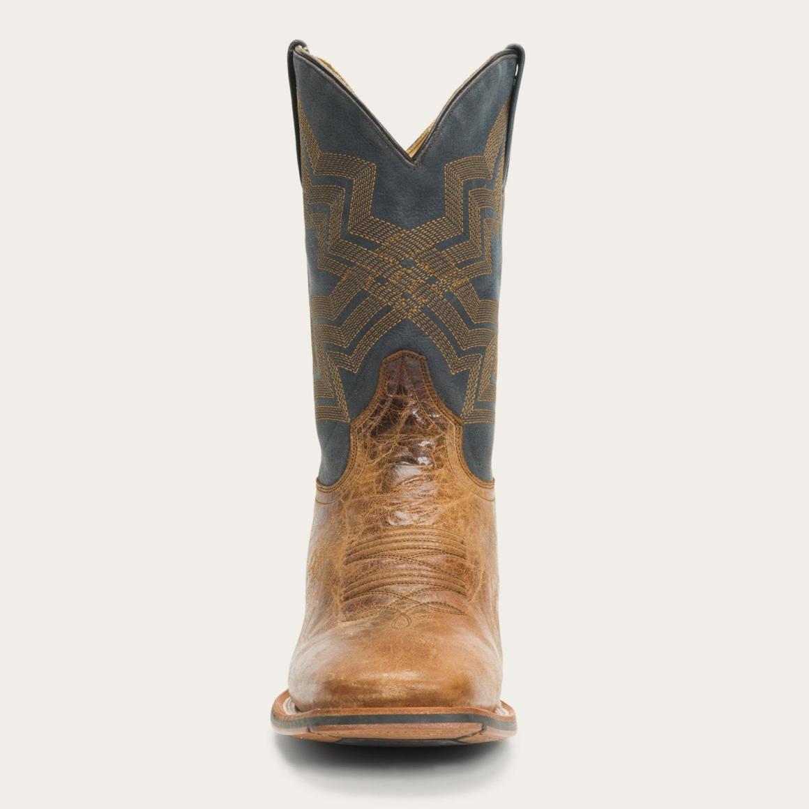 Goddard Burnished Blue & Brown Leather Boot Brown Men Stetson Western