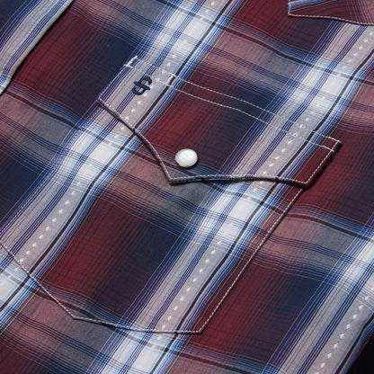 Good Luck Plaid Western Shirt Wine Men Stetson Classic Cut