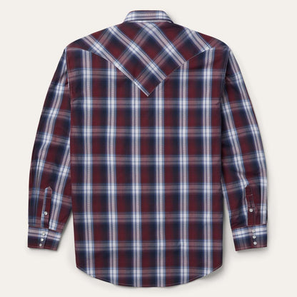 Good Luck Plaid Western Shirt Wine Men Stetson Western Shirts