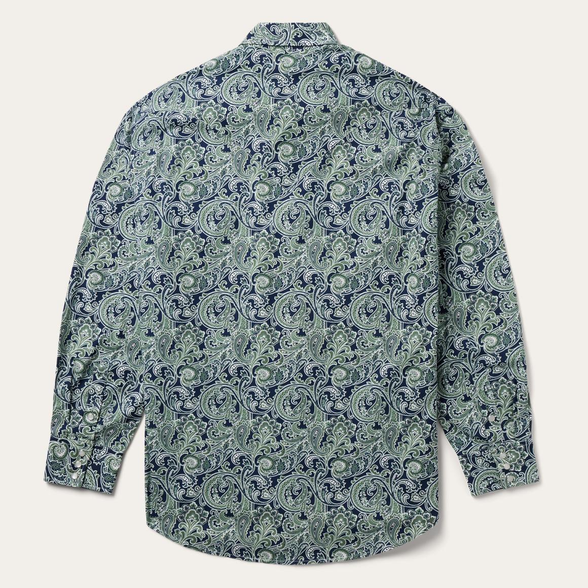 Greenspring Paisley Print Western Shirt Blue Men Stetson Classic Cut