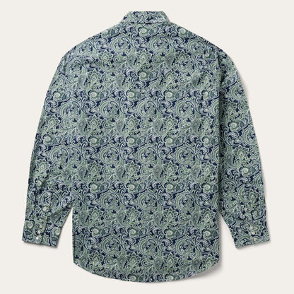 Greenspring Paisley Print Western Shirt Blue Men Stetson Classic Cut