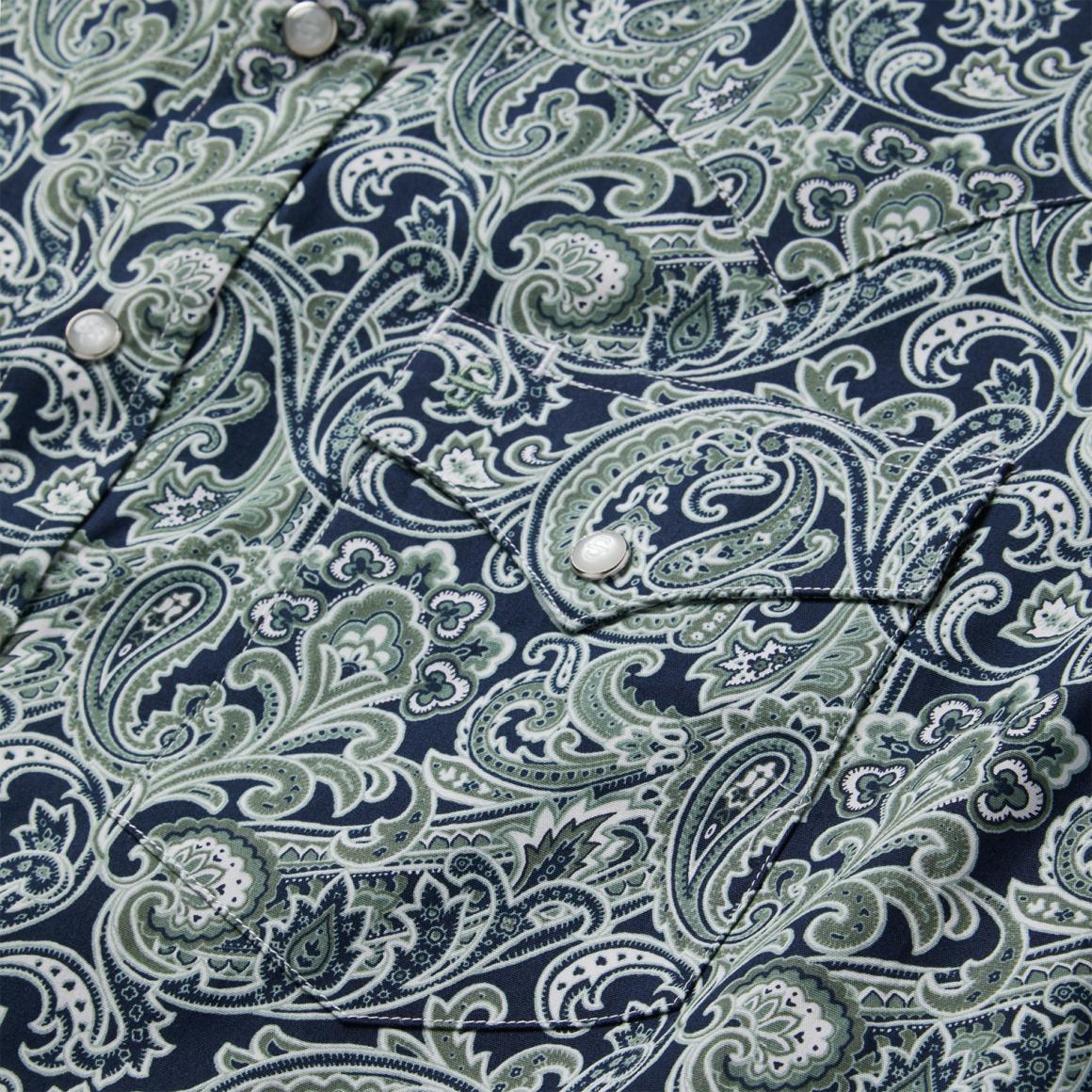 Greenspring Paisley Print Western Shirt Blue Men Stetson Classic Cut