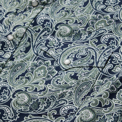 Greenspring Paisley Print Western Shirt Blue Men Stetson Classic Cut