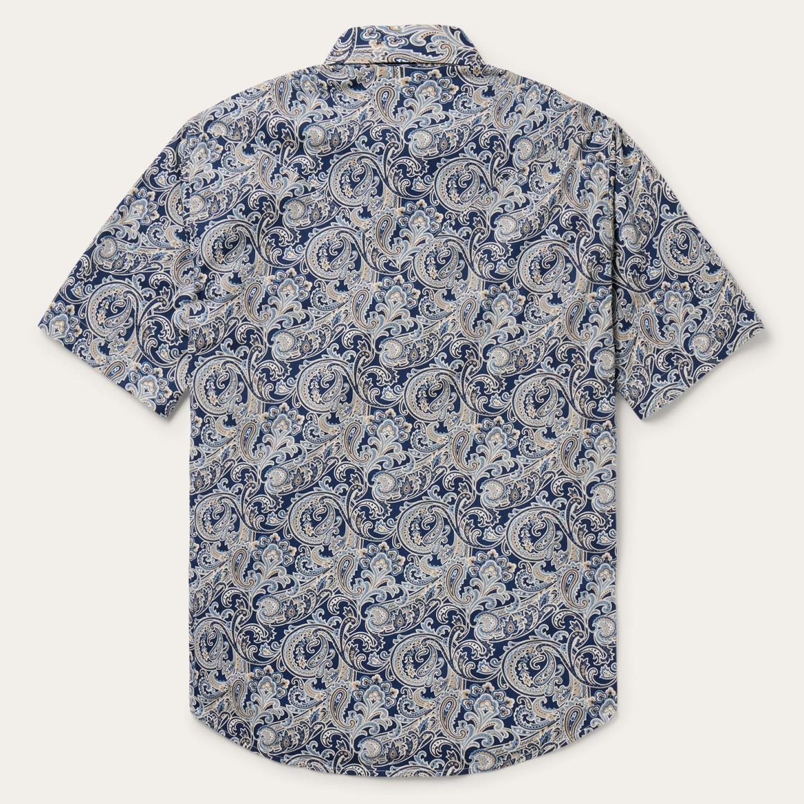 Greenspring Paisley Short Sleeve Western Shirt Blue Men Stetson Western Shirts