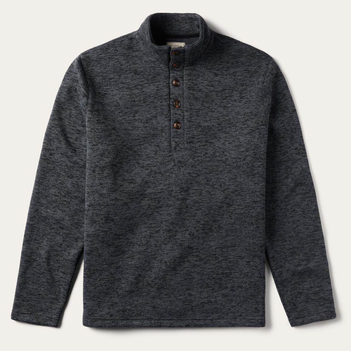 Grey Bonded Knit Sweater Grey Men Stetson Sweaters & Hoodies