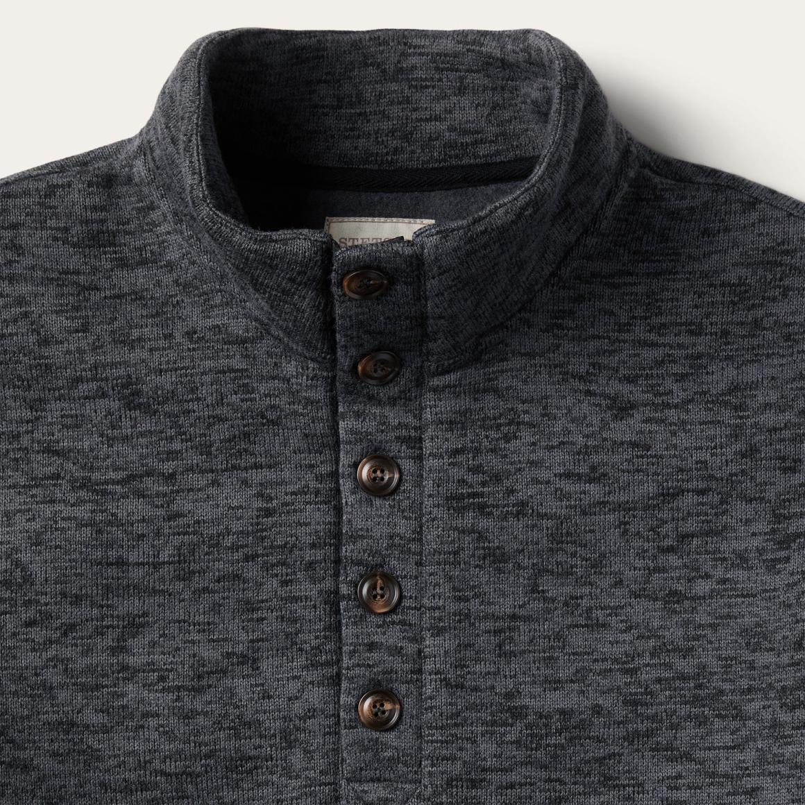 Grey Bonded Knit Sweater Grey Men Stetson Sweaters & Hoodies