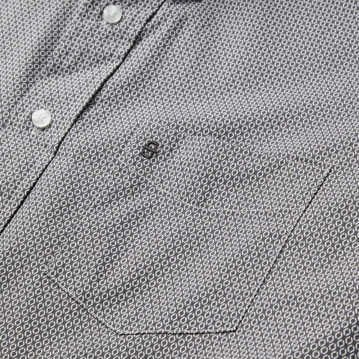 Grey Geo Print Button Front Shirt Grey Men Stetson Western Shirts