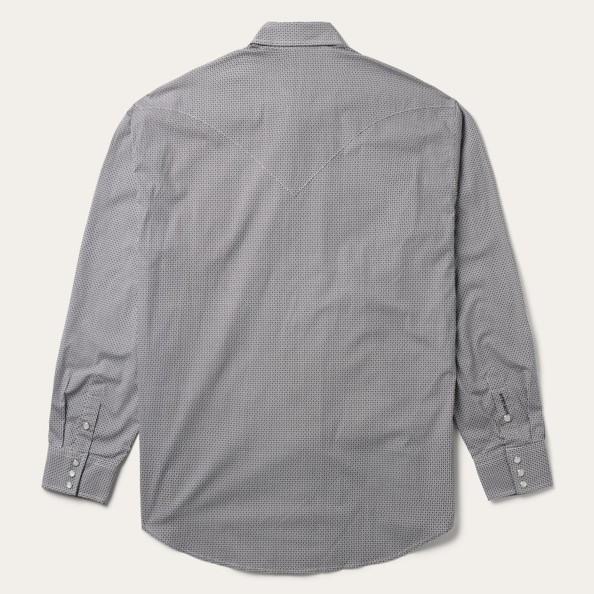 Grey Geo Print Western Shirt Grey Men Stetson Modern Cut