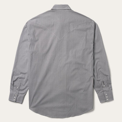 Grey Geo Print Western Shirt Grey Men Stetson Modern Cut