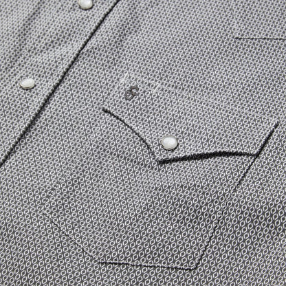 Grey Geo Print Western Shirt Grey Men Stetson Modern Cut