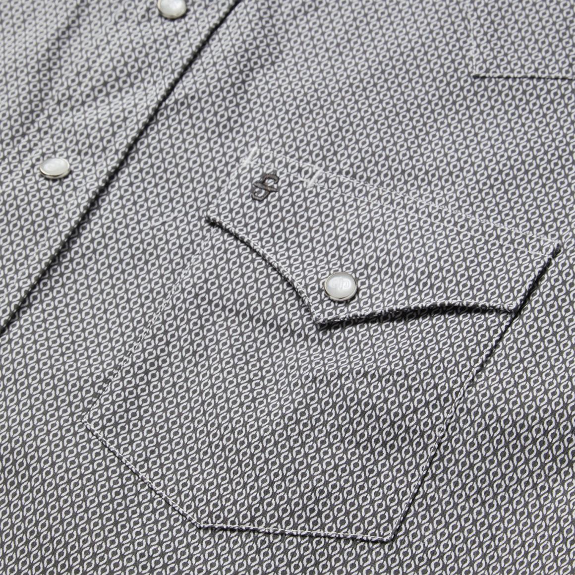 Grey Geo Print Western Shirt Grey Men Stetson Western Shirts