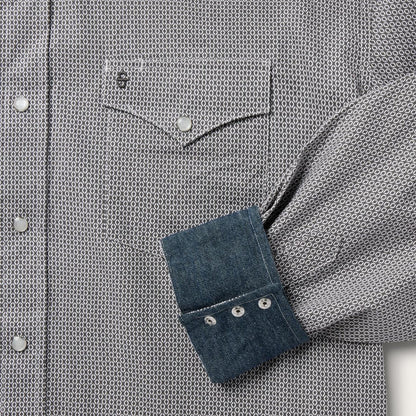 Grey Geo Print Western Shirt Grey Men Stetson Western Shirts