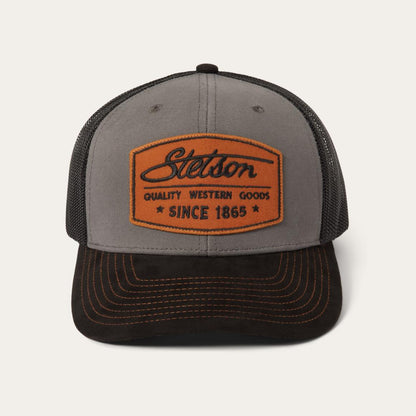 Grey Heritage Script Trucker Cap Grey Men/Women Stetson Caps & Truckers