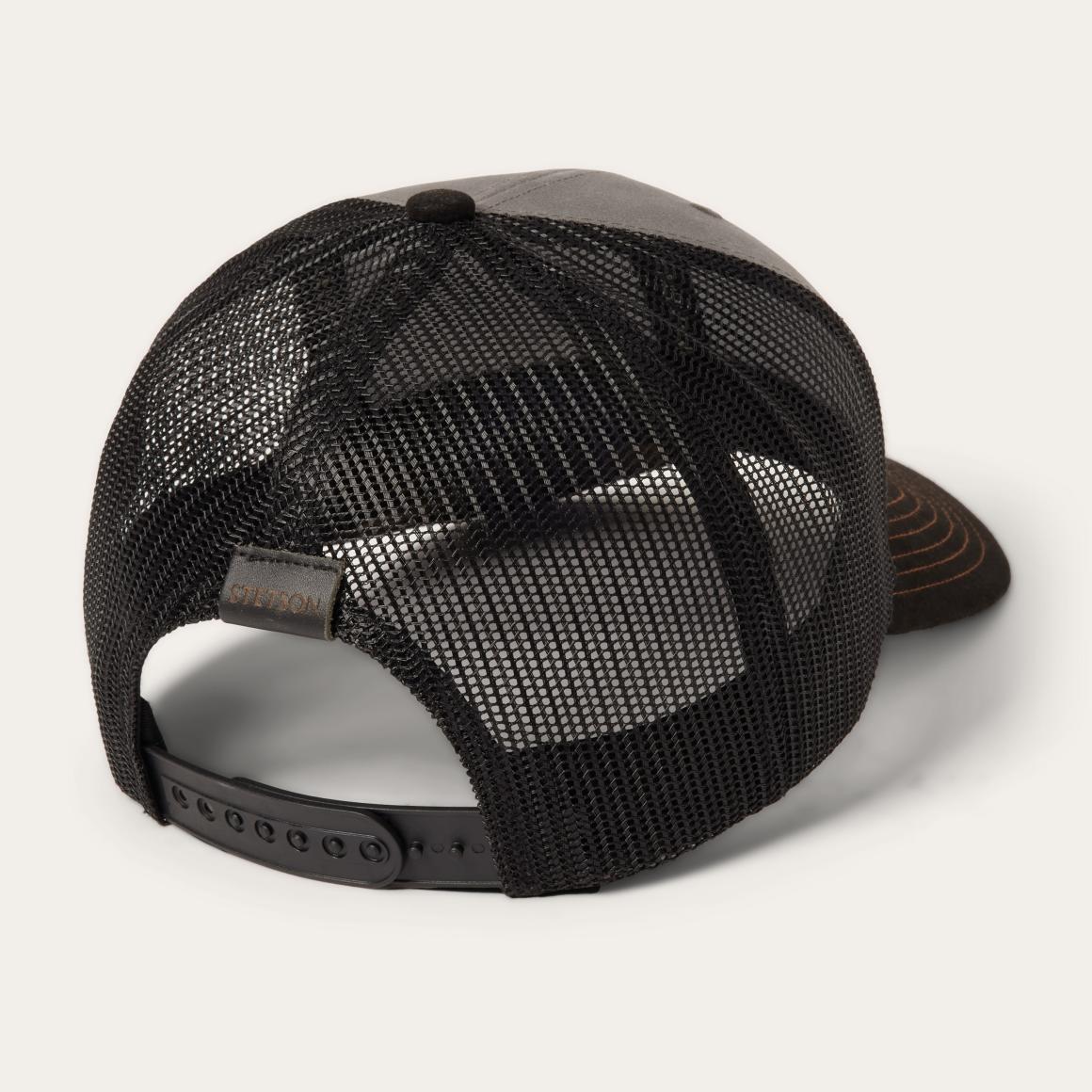 Grey Heritage Script Trucker Cap Grey Men/Women Stetson Caps & Truckers