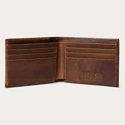 Hair-On-Hide Concho Bi-Fold Wallet Vintage Brown Men Stetson Wallets