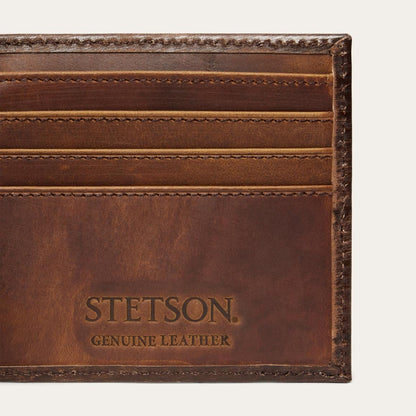 Hair-On-Hide Concho Bi-Fold Wallet Vintage Brown Men Stetson Wallets