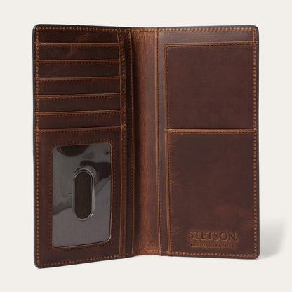 Hair-On-Hide Concho Checkbook Vintage Brown Men Stetson Wallets