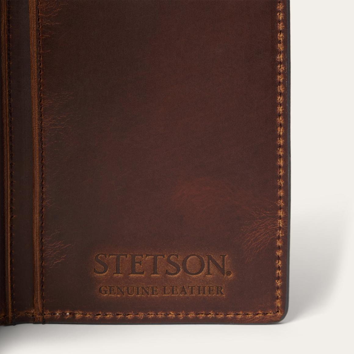 Hair-On-Hide Concho Checkbook Vintage Brown Men Stetson Wallets