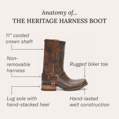 Heritage Harness Boots Oiled Brown Men Stetson Western
