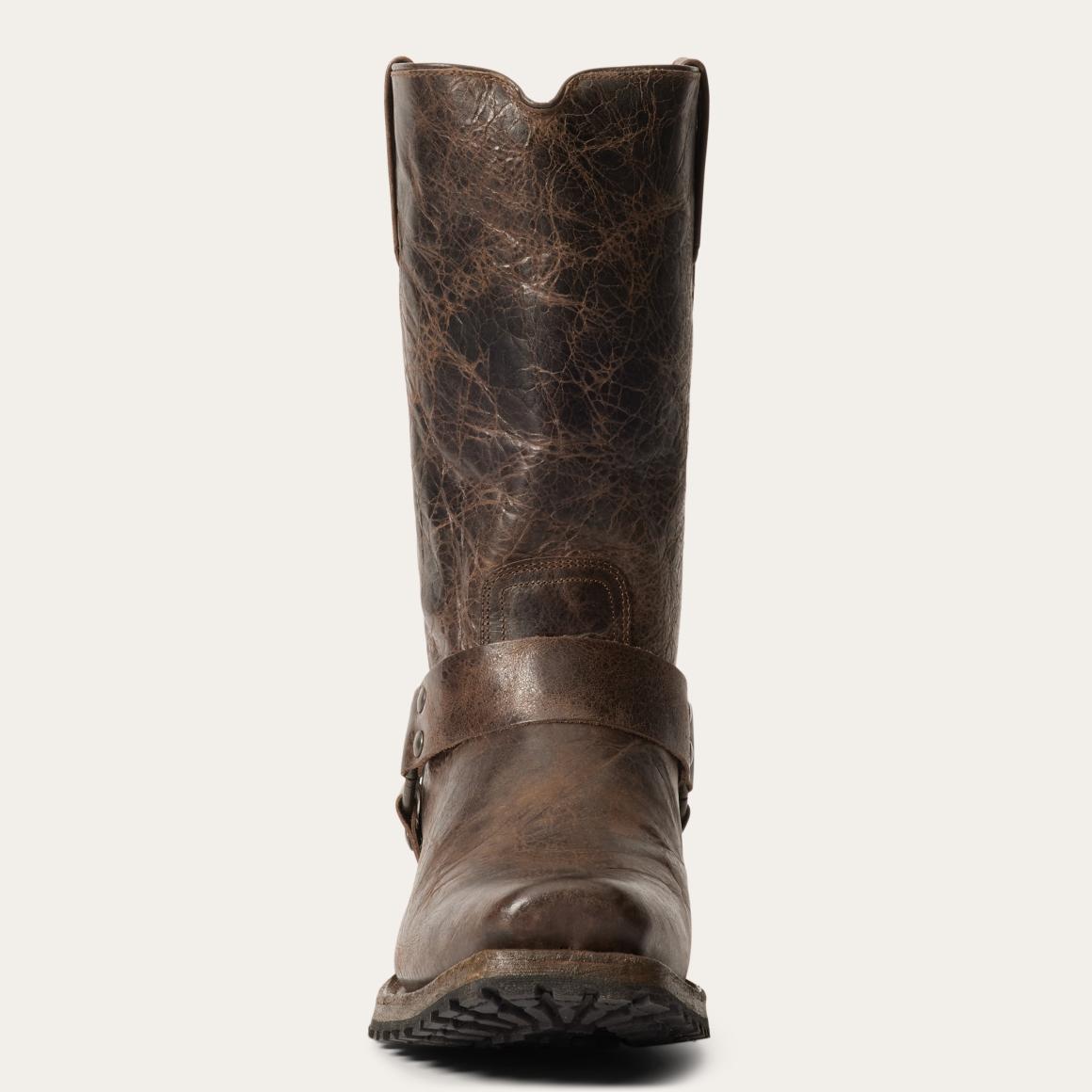 Heritage Harness Boots Waxed Dark Brown Men Stetson Western