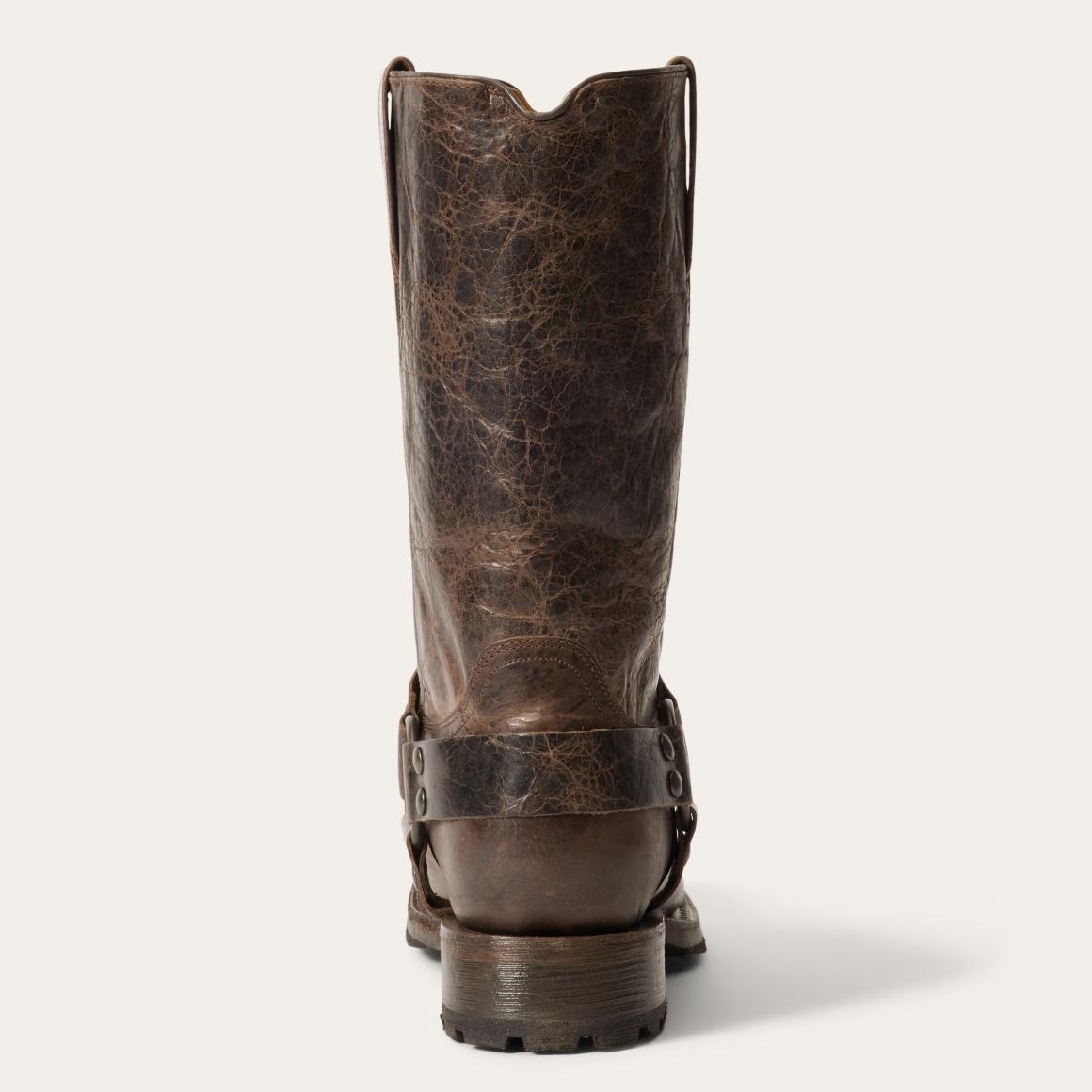 Heritage Harness Boots Waxed Dark Brown Men Stetson Western
