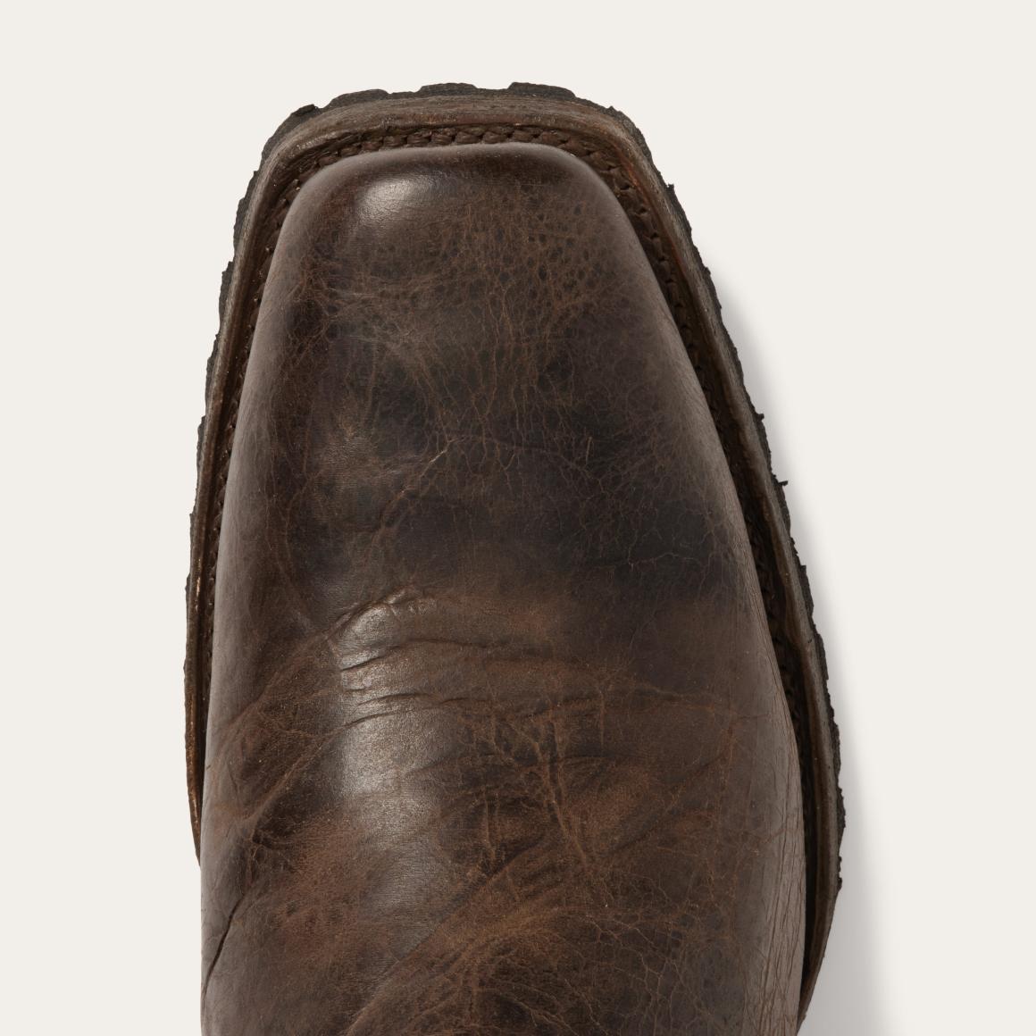 Heritage Harness Boots Waxed Dark Brown Men Stetson Western