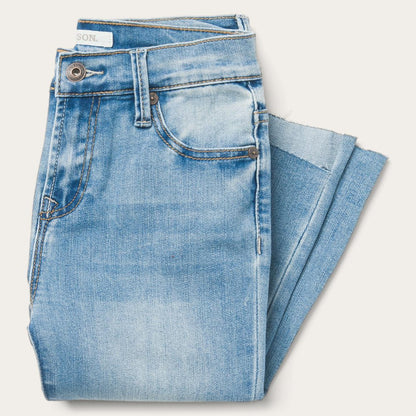 High Waist Flare Crop Jean Blue Women Stetson Denim