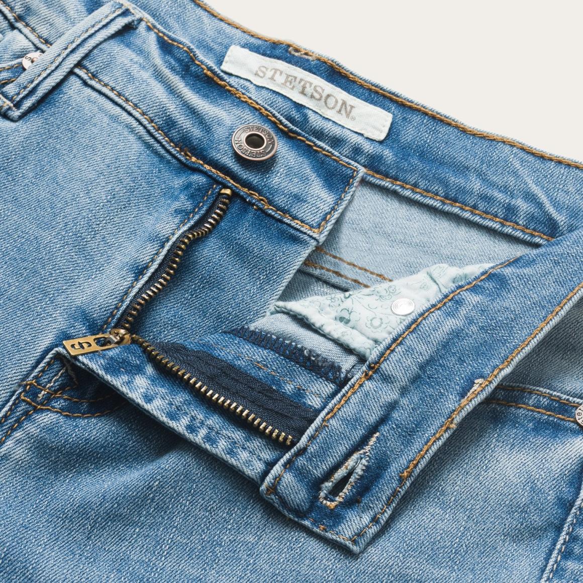 High Waist Flare Crop Jean Blue Women Stetson Denim