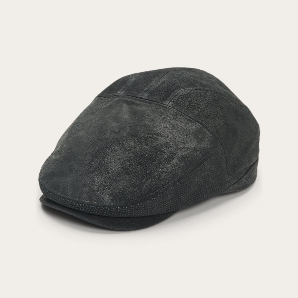 Hood Weathered Leather Ivy Cap Black Men/Women Stetson Caps & Truckers