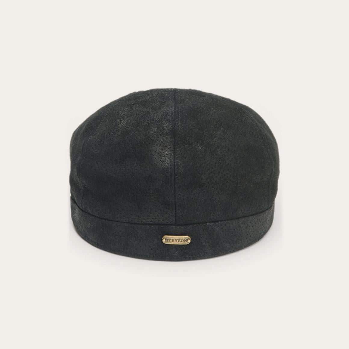 Hood Weathered Leather Ivy Cap Black Men/Women Stetson Caps & Truckers