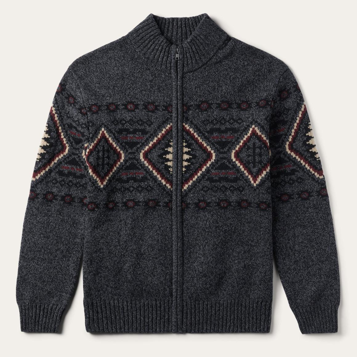 Horizontal Aztec Cardigan Grey Men Stetson Jackets