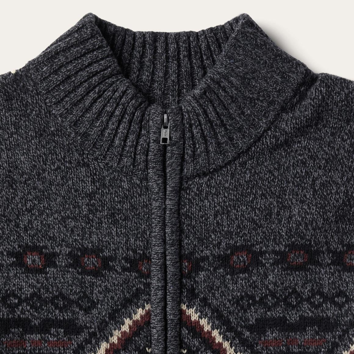 Horizontal Aztec Cardigan Grey Men Stetson Jackets