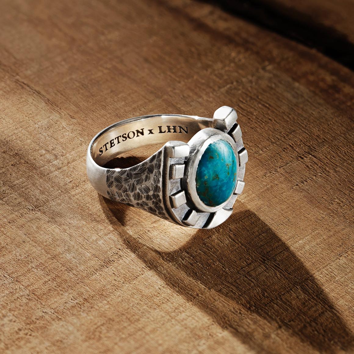 Horseshoe Ring With Turquoise Men/Women Stetson Jewelry