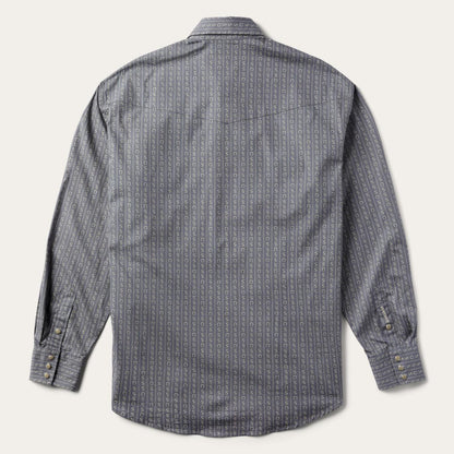 Horseshoe Stripe Print Shirt Grey Men Stetson Classic Cut