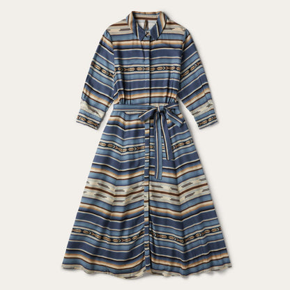 Indigo Serape Print Dress Blue Women Stetson Midi