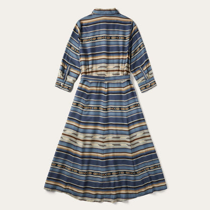 Indigo Serape Print Dress Blue Women Stetson Midi