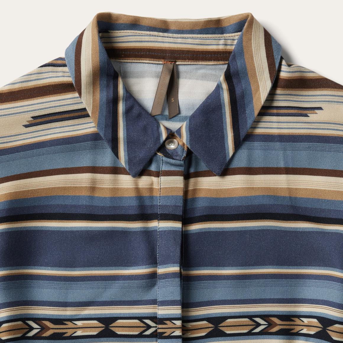 Indigo Serape Print Dress Blue Women Stetson Midi