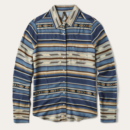 Indigo Serape Print Shirt Blue Women Stetson Western Shirts