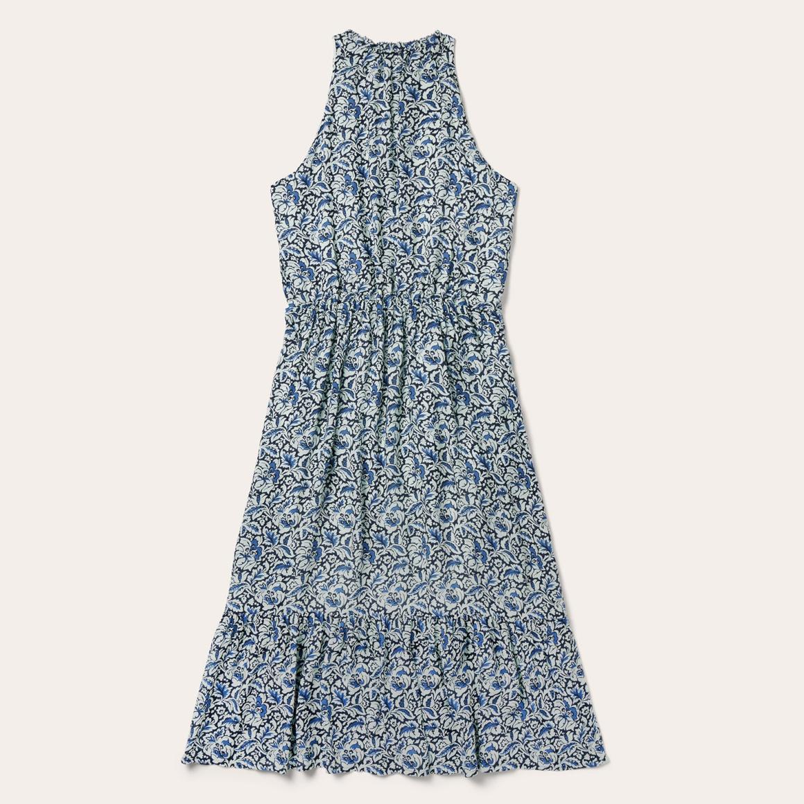Indigo Tapestry Print Prairie Dress Blue Women Stetson Midi