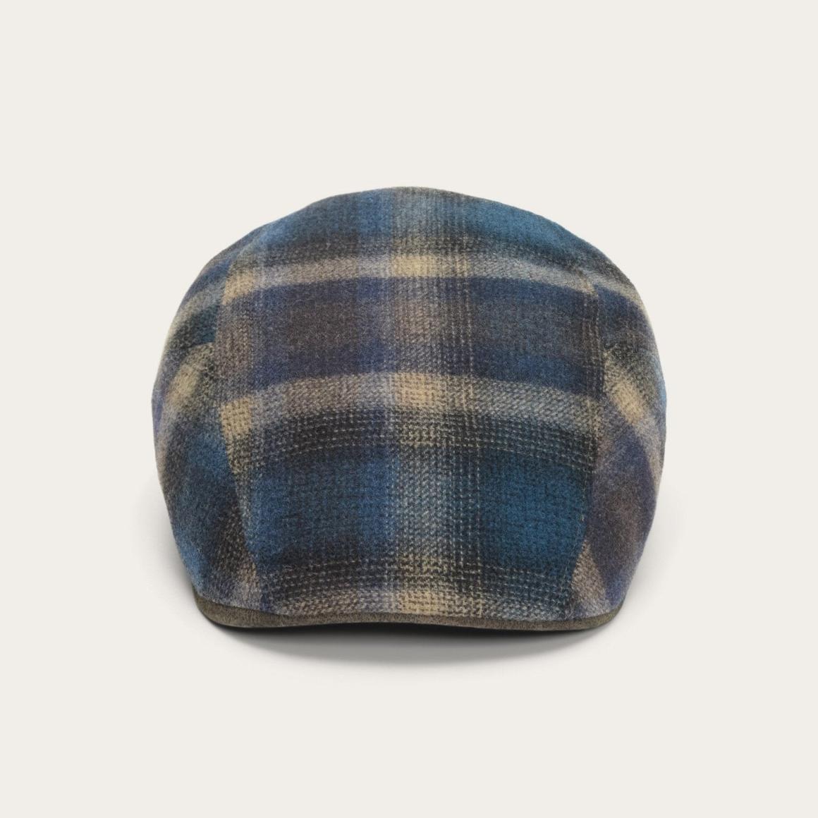 Ivy Virgin Wool Cap Blue Beige Check Men/Women Stetson Caps & Truckers