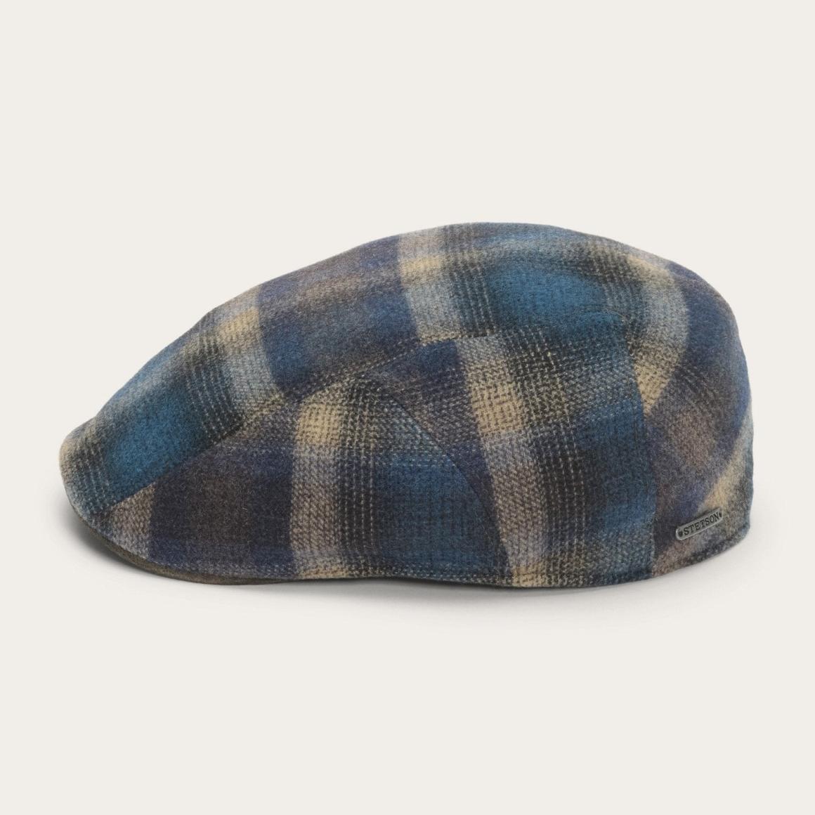 Ivy Virgin Wool Cap Blue Beige Check Men/Women Stetson Caps & Truckers
