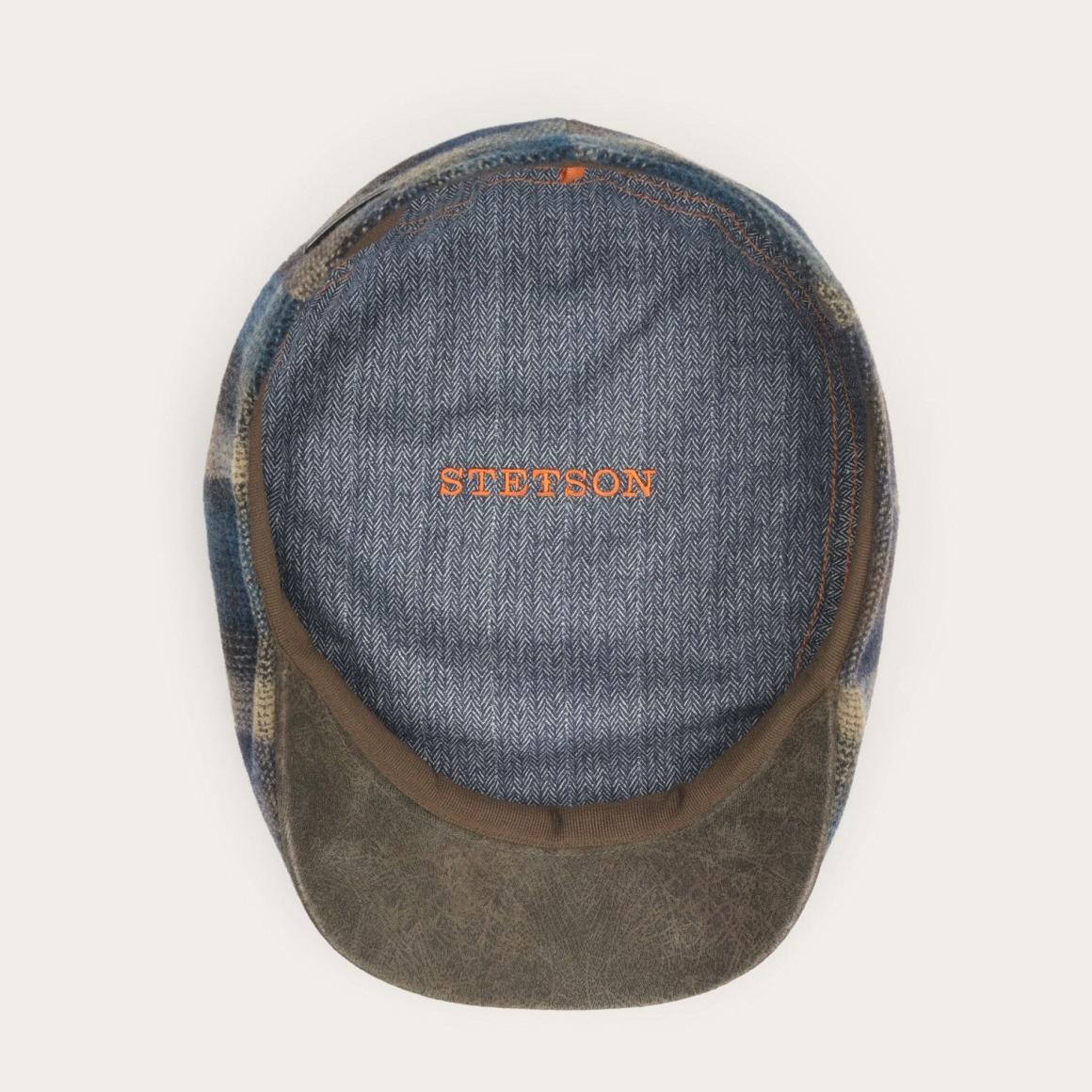 Ivy Virgin Wool Cap Blue Beige Check Men/Women Stetson Caps & Truckers