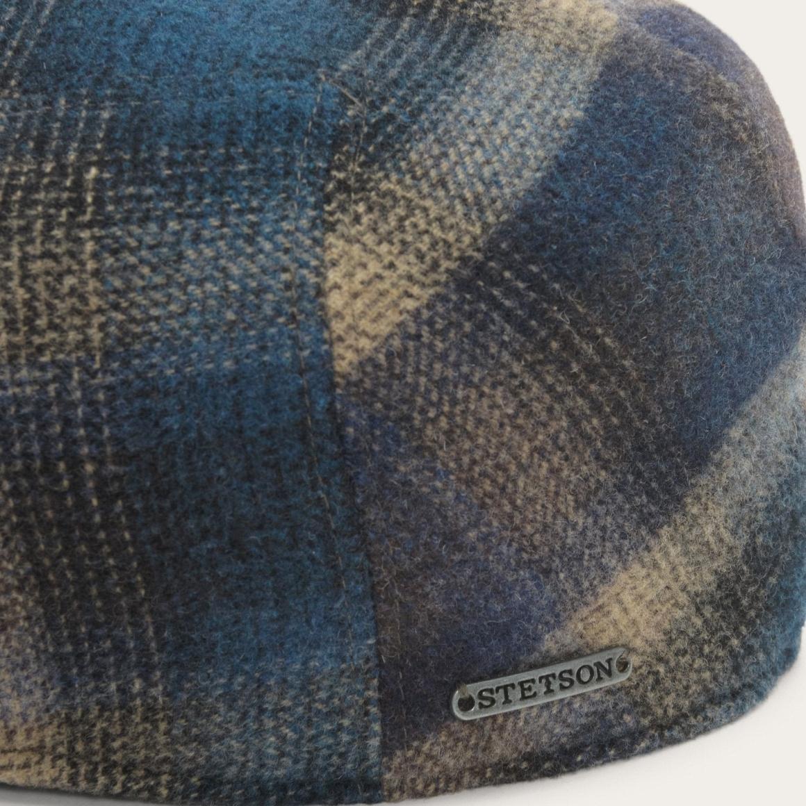 Ivy Virgin Wool Cap Blue Beige Check Men/Women Stetson Caps & Truckers
