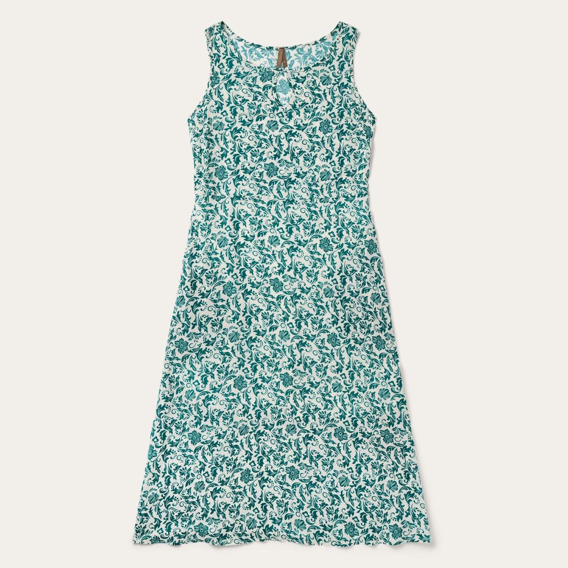 Jade Floral Print Sleeveless Dress Green Women Stetson Midi