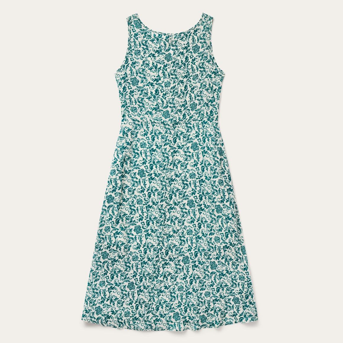 Jade Floral Print Sleeveless Dress Green Women Stetson Midi
